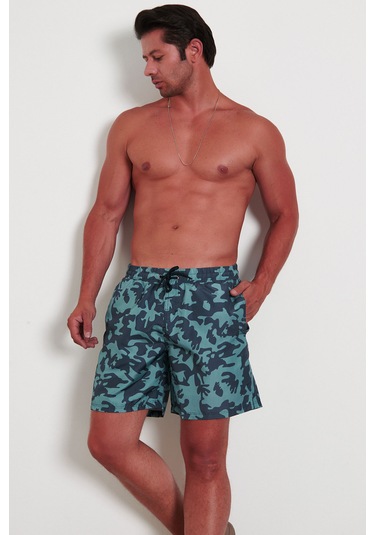 Enrico Ferry Erkek Hızlı Kuruyan Kamuflaj Baskı Deniz Şortu 2531