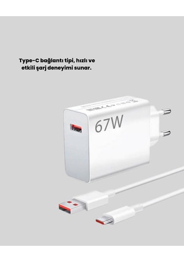 67 Watt Güçlü Şarj Aleti Samsung S23 Ultra S24 Uyumlu