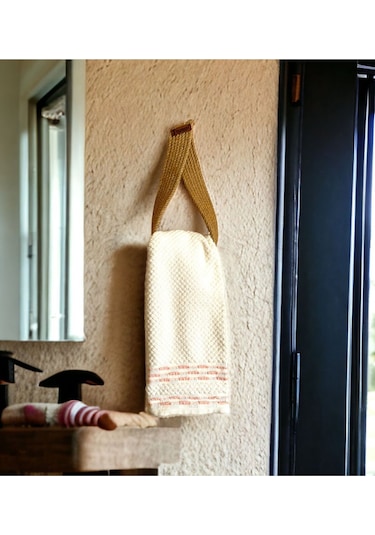 Hasır Banyo Havlu Askılığı, Havluluk, Havlu Asacağı, Askılık, Banyo Düzenleyici Kahverengi