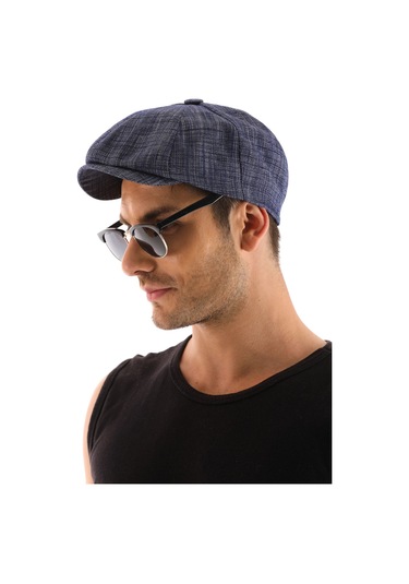 Yazlık Kasket Lacivert Çizgili Lacivert