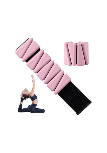 Gymo Pro Series Ayarlanabilir Silikon Bilek Ağırlığı 2x1kg Üçgen Pembe
