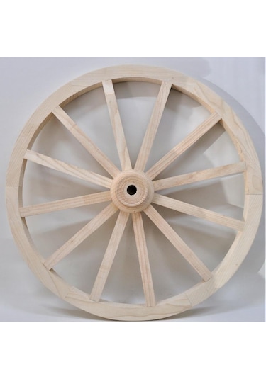 Otantik Ahşap At Arabası Tekeri 80 Cm. Duvar Dekoru Diğer