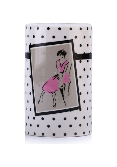 SERAMİK DİŞ FIRÇALIK PEMBE ELBİSELİ KADIN MODEL 7X7X11CM Diğer