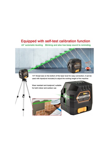 Maiyame Yeşil Lazerli Otomatik Dengeleme Çizgi Hizalayıcı - İnşaat Ve Dekorasyon İçin