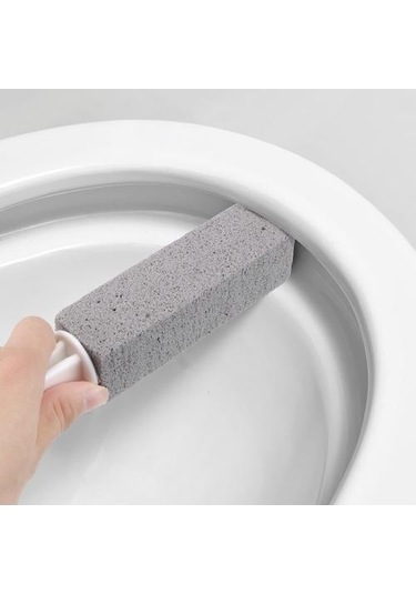1 Adet / Set Tuvalet Fırçası Doğal Ponza Taş Lavabolar Küvetler Tuvalet Fırçalama Temizleme Fırçası Ev Temizleme Araçları Tuvalet Fırçası Tutucular Antrasit - Beyaz