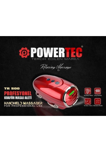 Powertec TR-500 Kuaför Masaj Aleti Kırmızı
