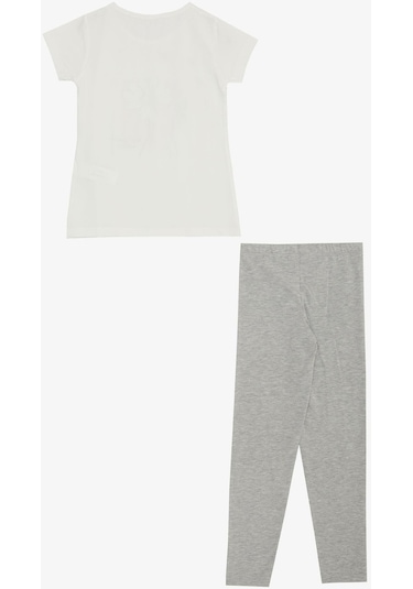 Breeze Kız Çocuk Taytlı Takım Papatya Baskılı 4-9 Yaş, Ekru-ekru Ekru