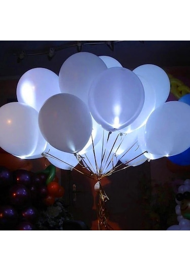 Hombey 5'li Paket Led Işıklı Balonlar - Sabit Beyaz/renkli Flaş, Gecelik Parti, Doğum Günü, Nikah Dekorasyonu