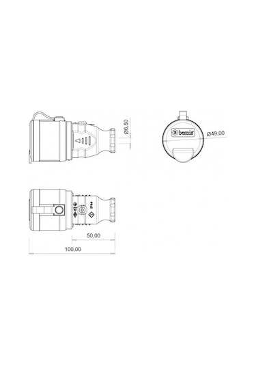 Bemis 1x16A Kauçuk Uzatma Prizi 220 Volt IP44 BK1-1402-2311