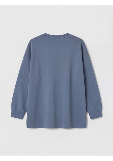 Lc Waikiki İndigo Soft Touch Oversize Kadın Sweatshirt Tunik Indigo