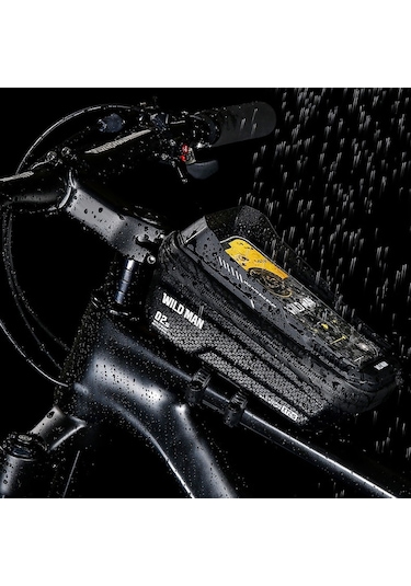 Wıld Man Xt2s 1l Eva Sert Kabuk Dağ Bisikleti Ön Kiriş Çanta Bisiklet Su Geçirmez Telefon Çantası Siyah Siyah