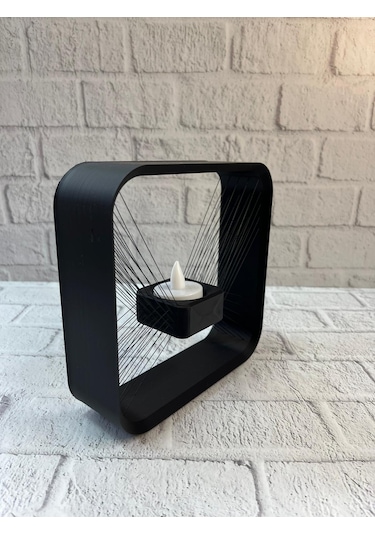 Askılı Kare Mumluk Duvar Dekoru Loş Salon Ve Modern Mekanlar