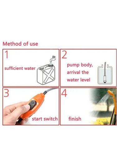 Gajeena 12v Plastik Oto Dışarıdaki Duş Sistemi - 2m Su Borusu, 4m Kablolu, 850g, Depolama Çantası İle Sarı