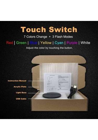 Ruicoo 3d Led Eren Yeager Aydınlatma Lambası - Dokunmatik Kontrollü Anime Gece Işığı Diğer