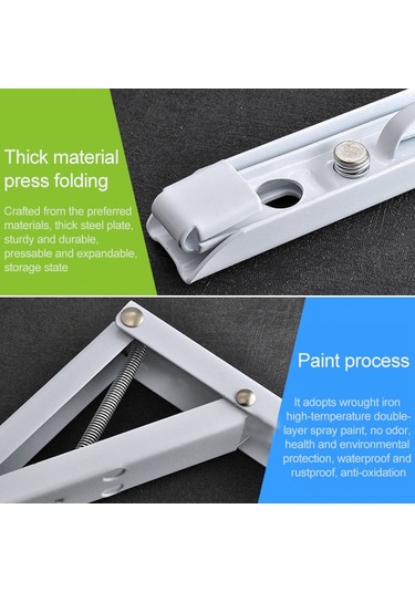 Sones Yemek Masası İçin 16 İnç Duvara Monte Katlanabilir K Şeklinde Depolama Rafı