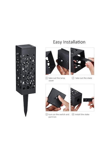 Tomshine Dc2v Güneş Enerjili Enerji Led'leri Çim Lambası İçi Boş Desen Tasarımı Aydınlatma Sensörü Dekoratif