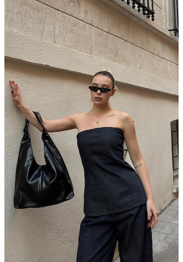 Zaura Salaş Omuz Çantası Siyah Siyah