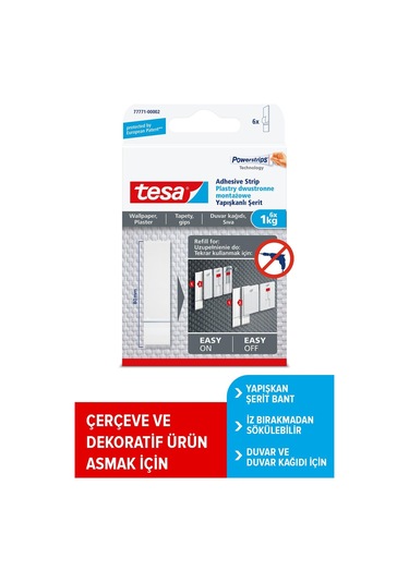 Yapışkan Şerit Yedek Bantlar, İz Bırakmadan Sökülebilir, Duvar Ve Duvar Kağıdı İçin, 1kg X 6 Adet