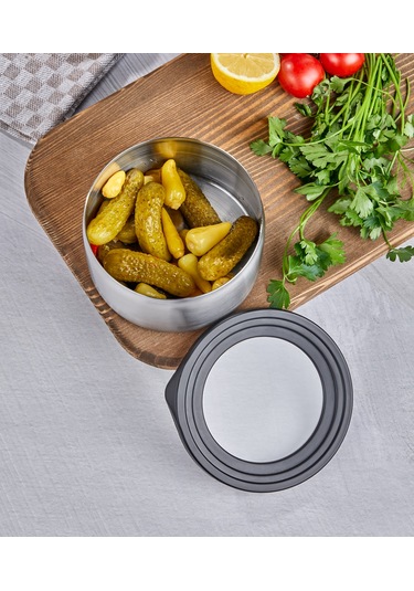 Steel&More Çelik 12cm Saklama Kabı Gri