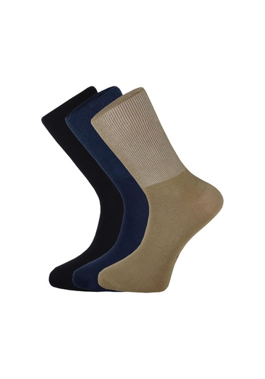 Bgk Unisex 3 Çift Diyabet Şeker Çorap Renkli Çok Renkli