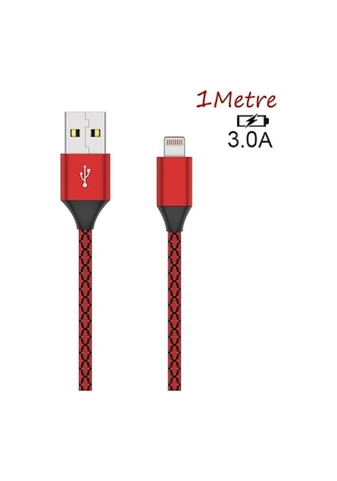 Ally Apple iPhone Uyumlu 13-12 11 3.0A Hızlı Halat Usb Şarj Kablosu 1 MM