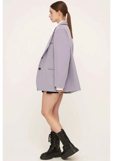 American Rag Cie Bronte Oversized Blazer - Lilac Renk, Modern Ve Konforlu Şıklık Lila