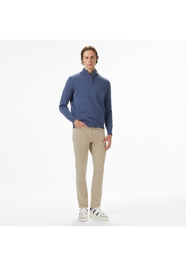 Nautica Erkek Mavi Classic Fit Kazak Düz S57220t Mavi