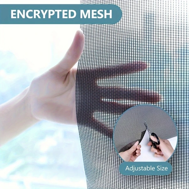 Gateesat Siyah 180x300cm Fiberglass Sineklik - Toz Geçirmez İnce Izgara Dıy Pencere Perde