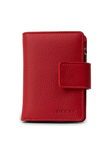 Deery Hakiki Deri Kırmızı Dikey Kadın Cüzdanı - 00918zkrmz01 Kırmızı