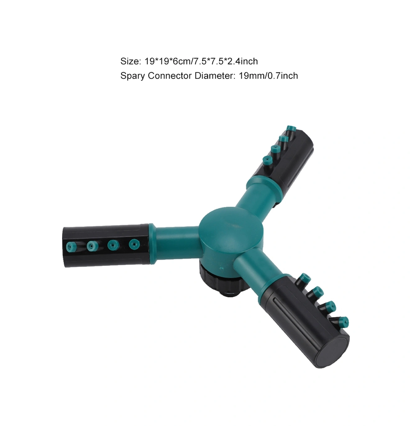 Hangfox Koyu Yeşil 360 Derece Ayarlanabilir Üç Yollu Sprey Başlığı - Bahçe Sulama, Balkon Soğutma, Seracılık İçin Dayanıklı Plastik İmalat