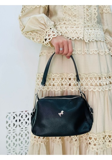 Miami Polo Clup Yumuşak Suni Deri Çapraz Askılı El Çanta Siyah