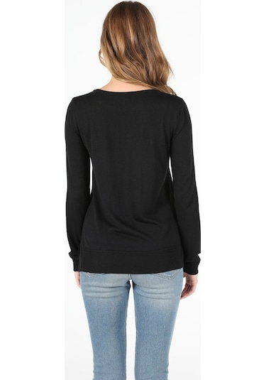 Colin's  Regular Fit Bisiklet Yaka Kadın Siyah Kazak CL1046444_Q1.V1_BLK