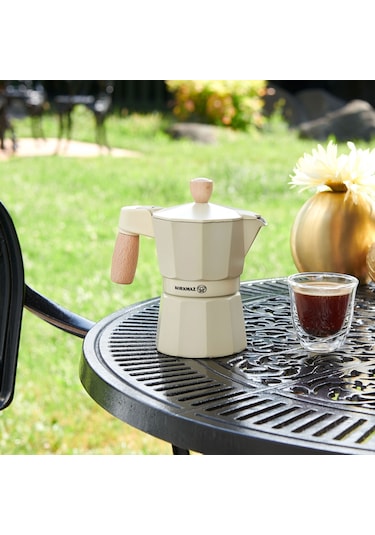 Korkmaz Etna 3 Fincan Beyaz Moka Pot 150 ml
