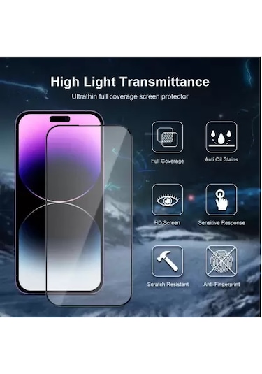 Apple Uyumlu   iPhone 16 Kolay Uygulama Aparatlı 9h Hd Temperli Cam Ekran