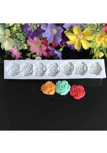 Dancemonkey 5 Adet Gül Çiçek Kalıp, Silikon Pişirme Araçları Beyaz