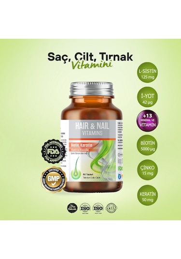 Inmax Hair & Nail Takviye Edici Gıda 60 Tablet