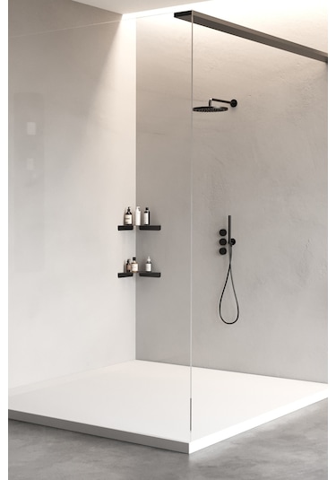 Zift Unique Paslanmaz Çelik Mat Siyah Banyo Köşeliği - Yapıştırılabilir Mat - Siyah