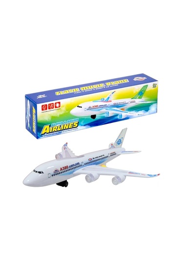 Pilli Işıklı Sesli A380 Çarp-Dön - Uçak