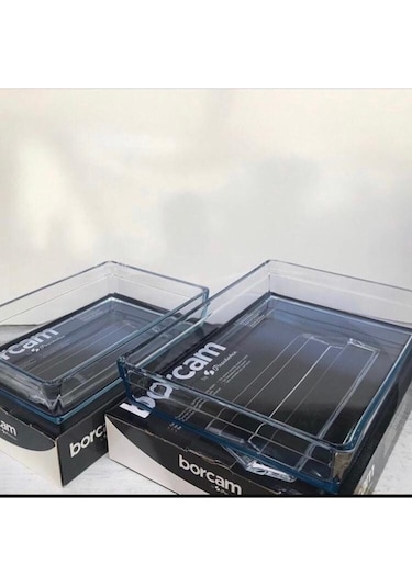 Paşabahçe Dikdörtgen Premium 2 Li Borcam Set Büyük-küçük 075oa 59324-59334 Beyaz