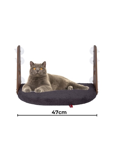 Cam Yatağı Vantuzlu Kedi Cam Yatağı Vantuzlu Yatak Antrasit