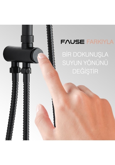 Fause Teleskopik Kolonlu Tepe Duş Seti 3 Fonk. Siyah Kds122-2b Siyah