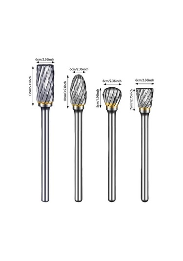 Yihemaoyi 10 Parça Karbür Freze Seti Tungsten Çelik Tek-kesim