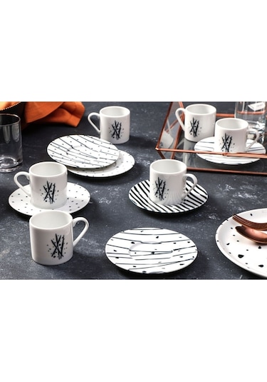 Porland Sidereal 6 Kişilik Kahve Fincan Takımı 90cc 12 Parça