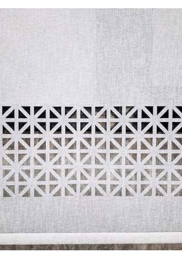 Bbb Çift Mekanizmalı Keten Lazer Kesim Tül Ve Stor Perde Mlt5017 Gri