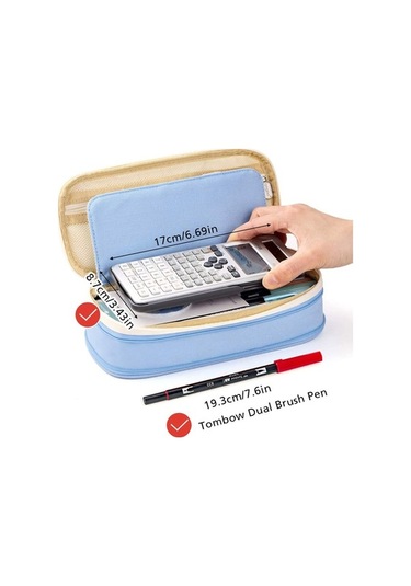 Aoyingnettech Kurşun Kılıflı Kalem Depolama Çantası Büyük Kapasiteli Gz Mavi