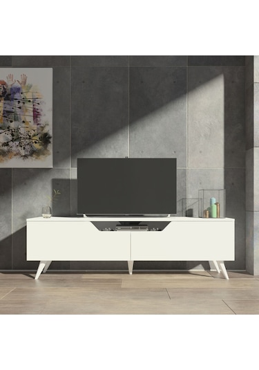 Luzon Tv Sehpası Tv Ünitesi Beyaz