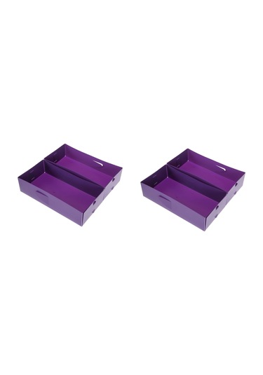 Çekmece İçi Düzenleyici Set,4 Adet Kutu Mor 30x15x7cm Şeffaf