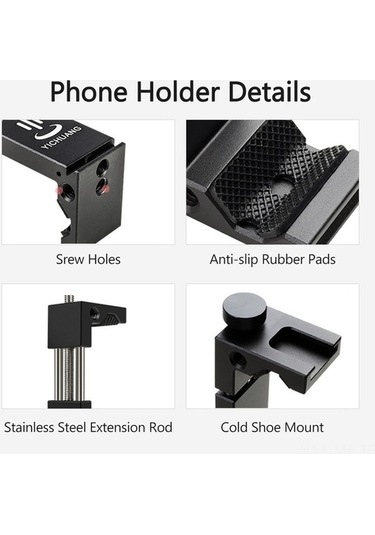 Novahub Profesyonel Alüminyum Telefon Tutucu - Soğuk Ayakkabı Bağlantılı, Tripod Uyumlu, Dayanıklı Klip