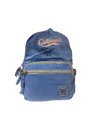 Kaliteli Renkli Vintage Disayn Günlük Sırt Gezi Okul Seyahat Çantası 31 Cm X 41 Cm Mavi - Beyaz