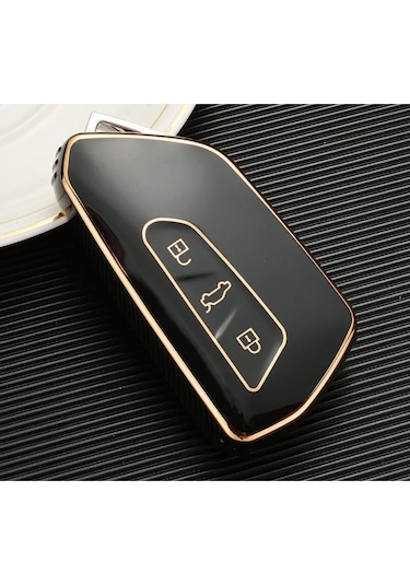 Volkswagen Uyumlu Id4 Id6 Anahtar Kılıfı Gold Siyah Renk